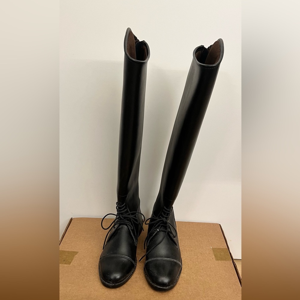 NWOB Black Over-the-Knee Lace-Up Riding Boots